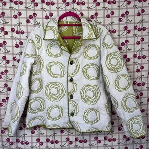 Winding River Elegant Green and White Women's Blazer